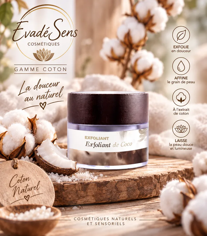 Exfoliant de Coco 50 ml Gamme Coton (tous types de peaux)
