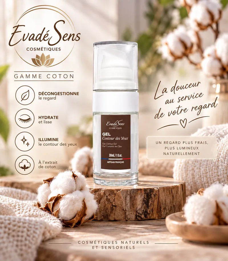 Gel Contour des Yeux – NOUVEAU FORMAT RECHARGEABLE- PHOTO NON CONTRACTUELLE 15 ml Gamme Coton (tous types de peaux)