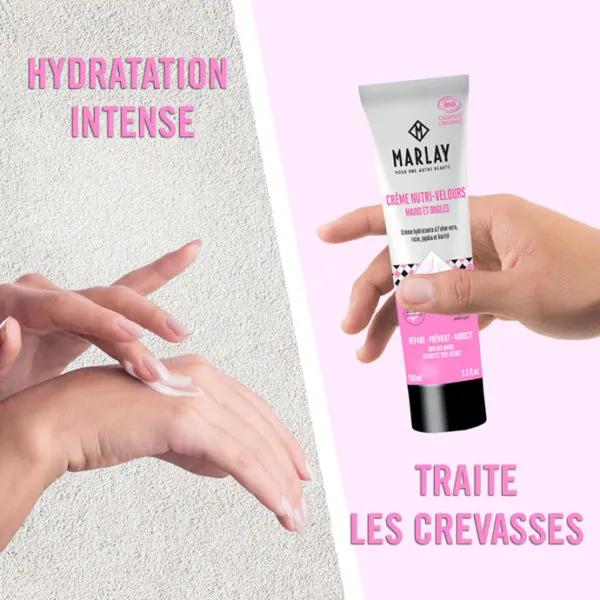 Crème Nutri-Velours – Mains et ongles 100 ml – Certifiée Bio Enfin une crème qui répare les peaux les plus sèches en profondeur !