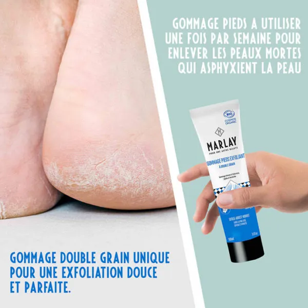Gommage Pieds Exfoliant 100 ml – Certifié Bio Un gommage à double grain unique au monde !