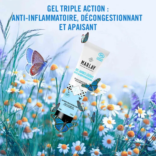 Gel Jambes Légères – Pieds gonflés 100 ML – Certifié Bio Effet glaçon pour soulager instantanément vos pieds gonflés et vos jambes lourdes.